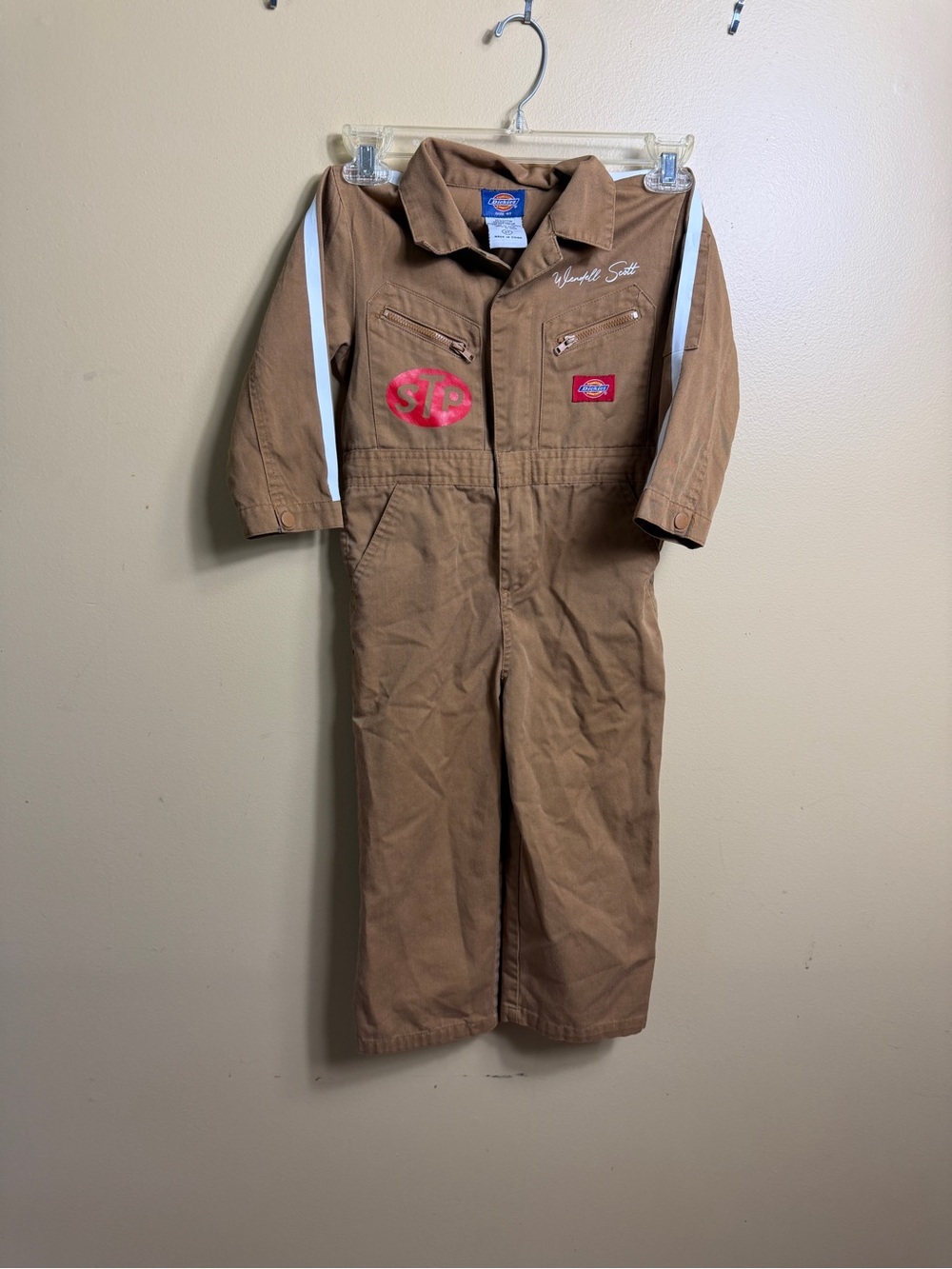 Dickies Kids 4T Wendell Scott Racing Coveralls Jumpsuit Brown STP FLAWS